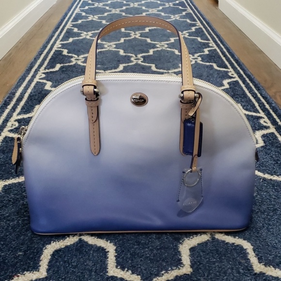 Coach Handbags - Authentic COACH Blue & White Shoulder Bag